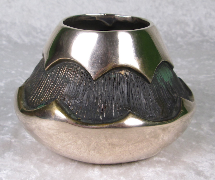 Fred Ortiz Pottery in Bronze Pot