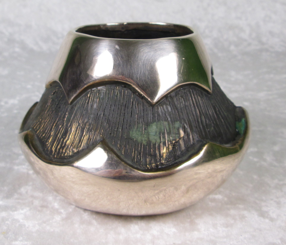 Fred Ortiz Pottery in Bronze Pot