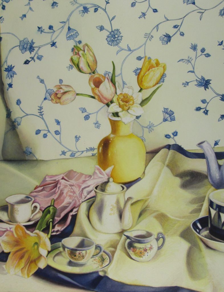 Anne Miotke Watercolor Painting Tea Party