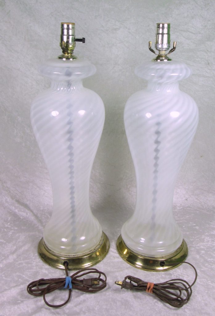 Pair Vintage Murano Glass Lamps