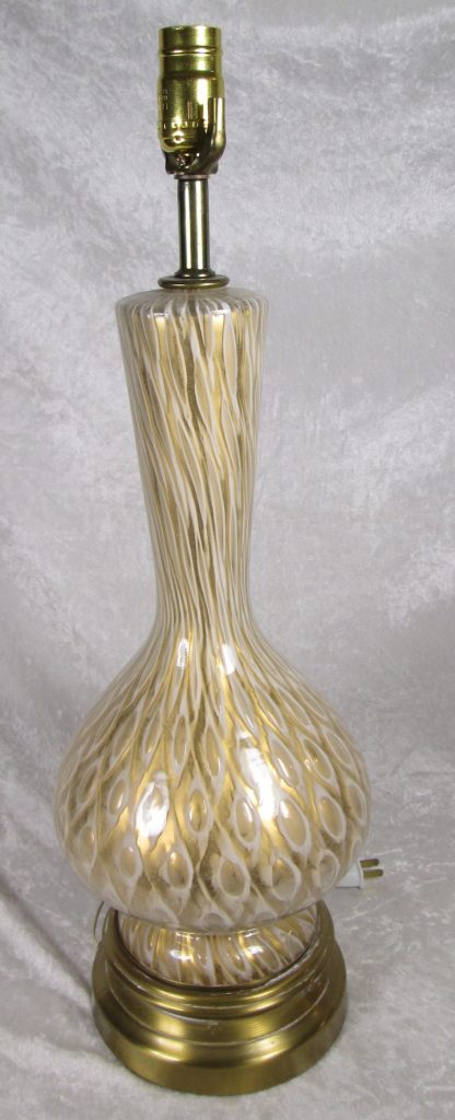 Murano Gold and White Glass Lamp