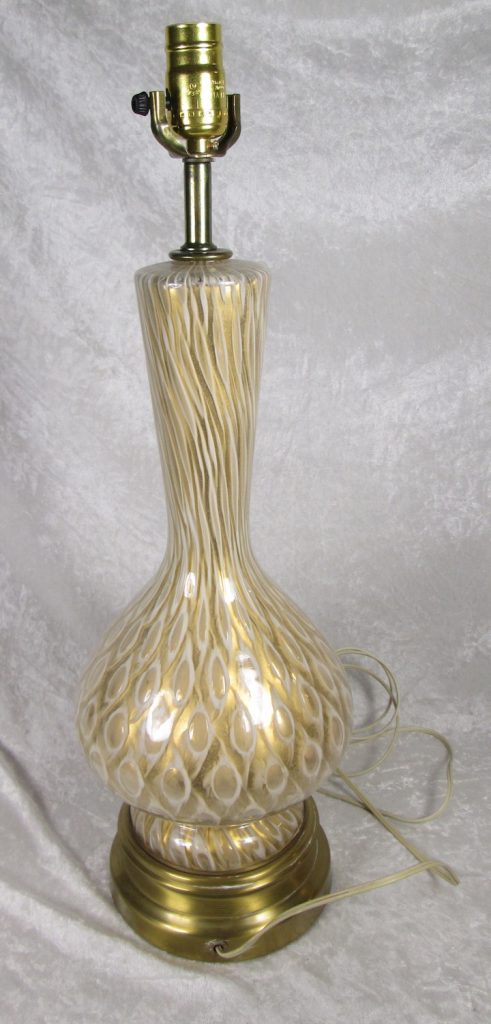 Murano Gold and White Glass Lamp