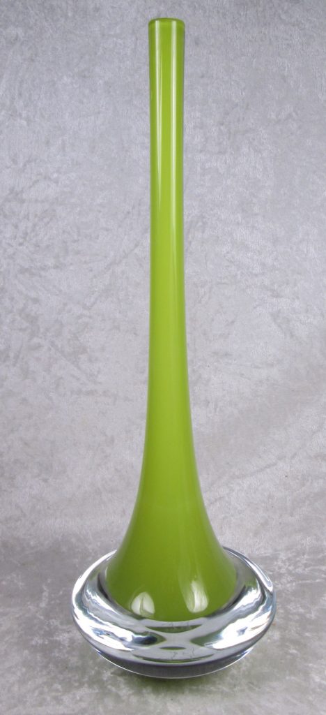 Dennis Scheffer Princ Czech Green Art Glass Vase