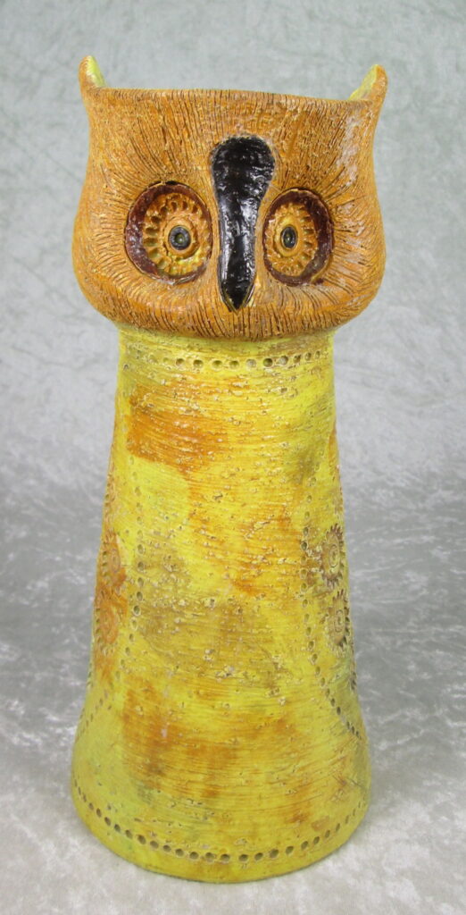 Vintage Bitossi Rosenthal Netter Ceramic Owl Candle Pedestal 11 inch