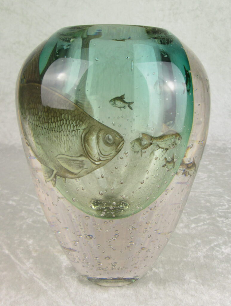 Toan Klein Art Glass Fish Vase