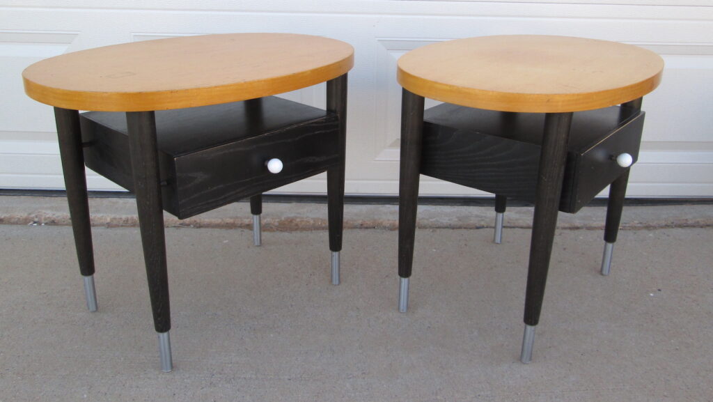 Pair Raymond Loewy Mengel Furniture Side Tables Nightstands