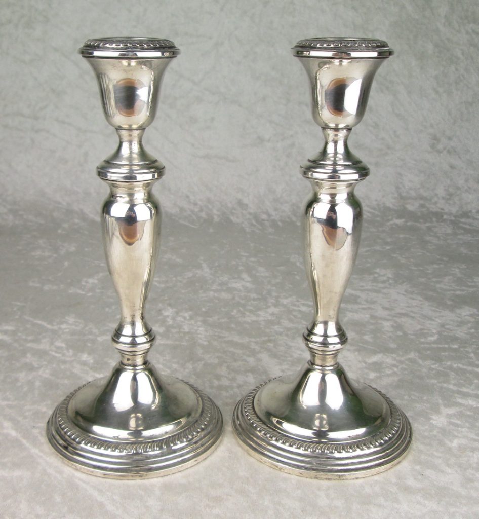 Pair Empire Sterling Candle Sticks 40