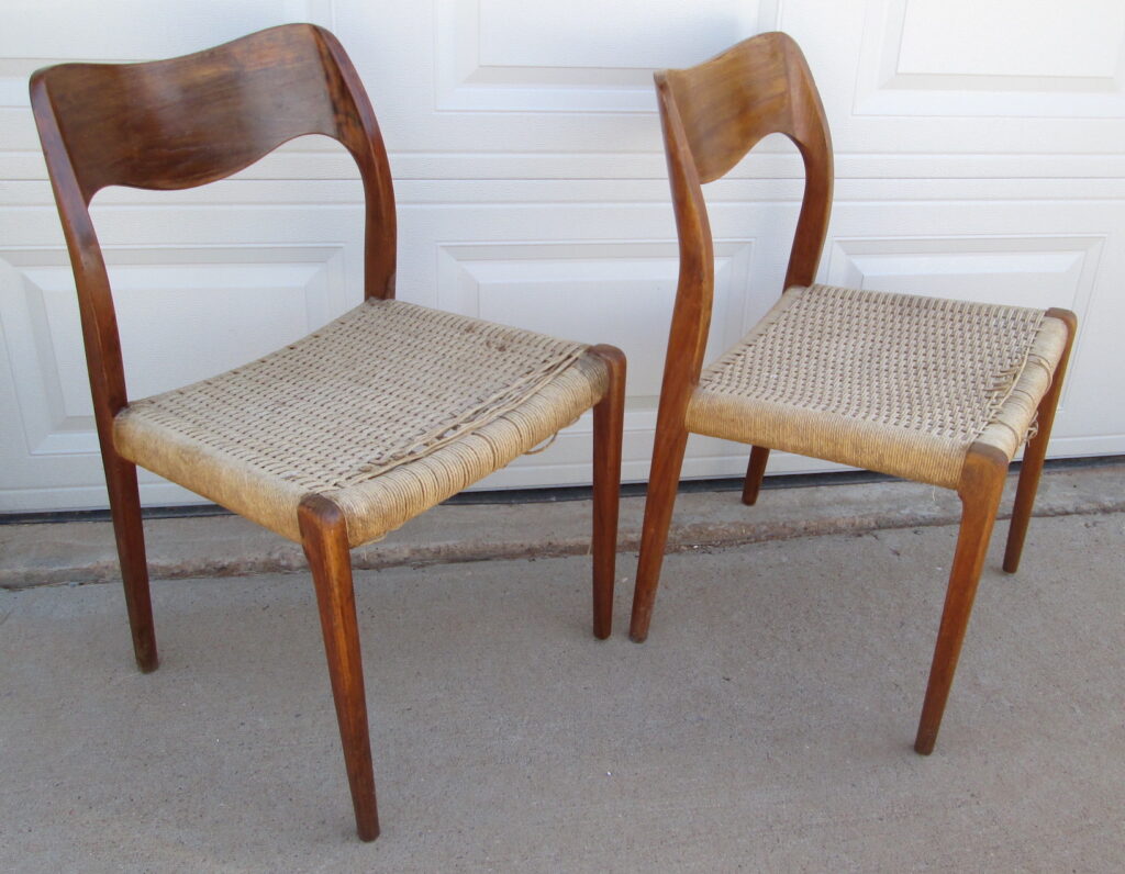 2 Niels Otto Moller Model 71 Chairs