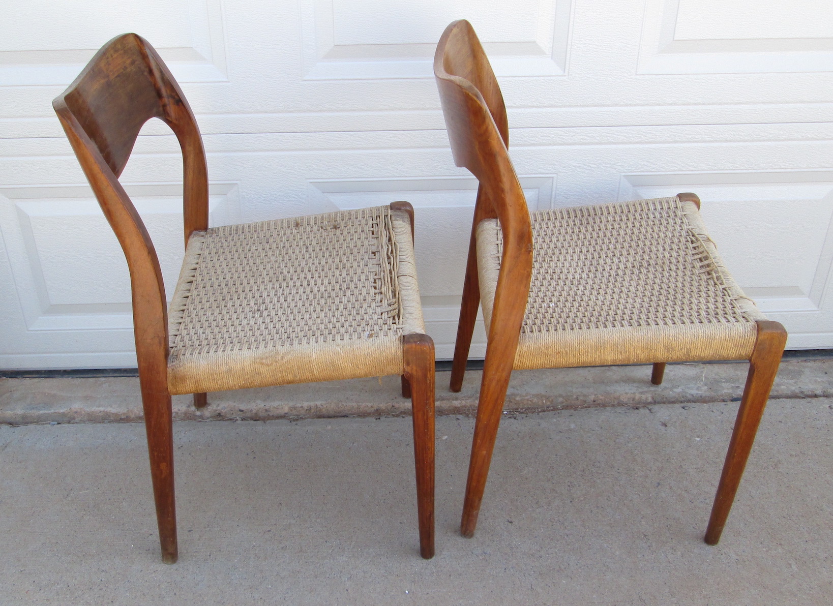 Niels Otto Moller Model 71 Teak and Papercord Chairs
