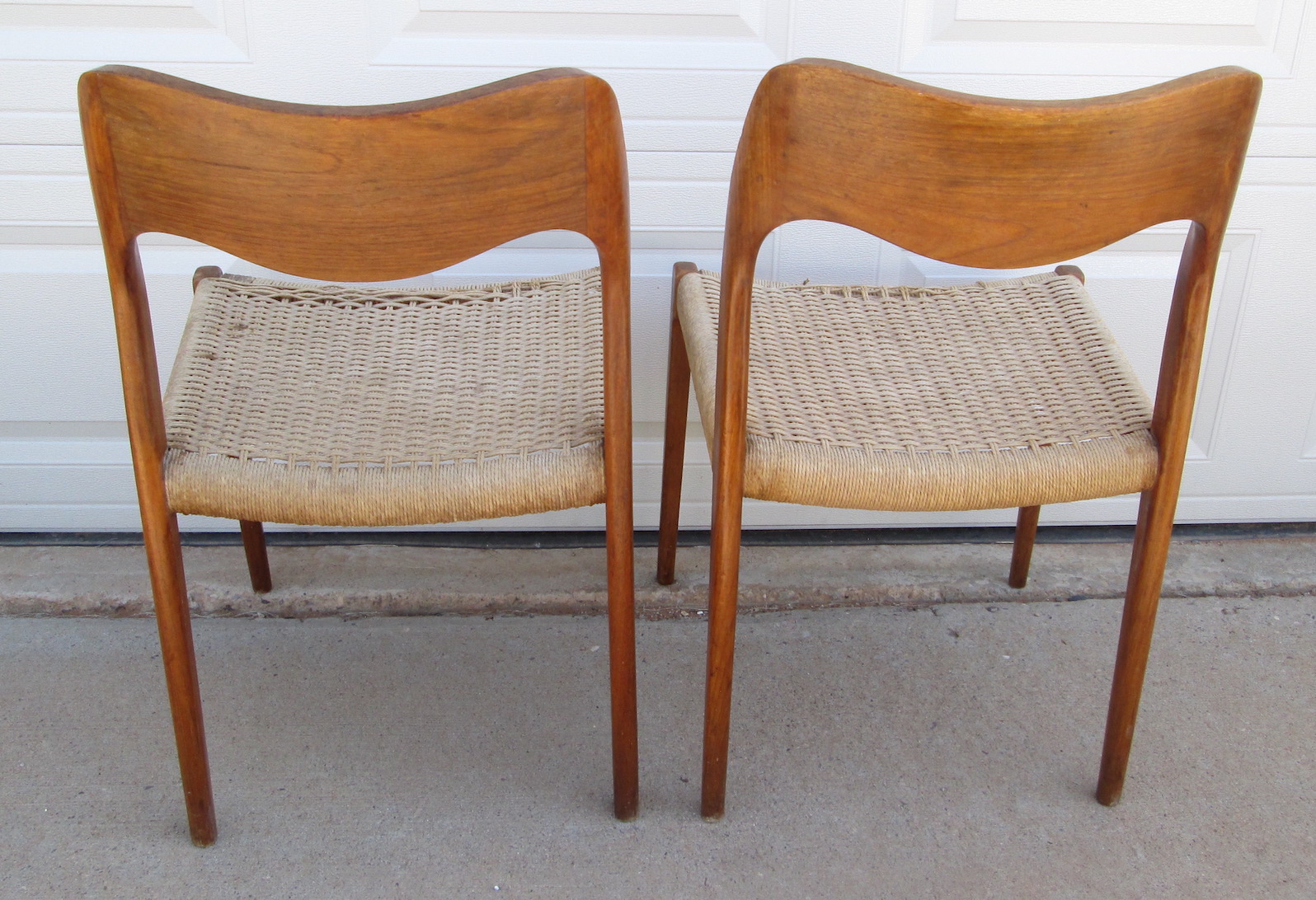 Niels Otto Moller Model 71 Teak and Papercord Chairs